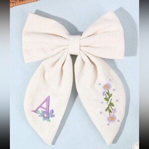 Embroidered Bow Hair Clip for kids A1602